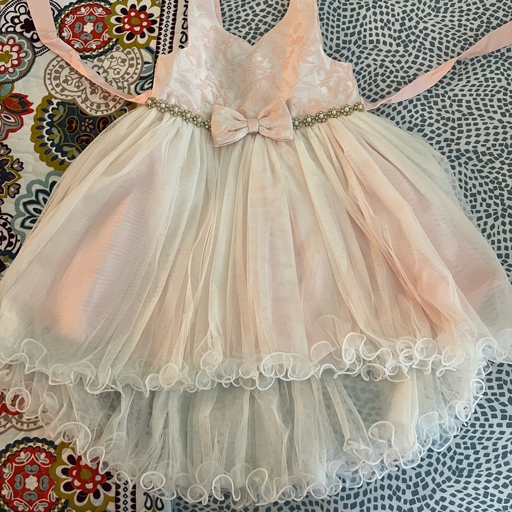 American Princess Pink and Cream Formal Dress Size 5